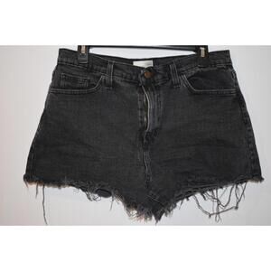 Women's Universal Thread High Rise Shortie‎ Jean Shorts Black Size 12